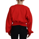 Dsquared² Red Logo Print Women Crew Neck Long Sleeve Sweater TSH83446-38