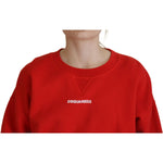 Dsquared² Red Logo Print Women Crew Neck Long Sleeve Sweater TSH83446-38
