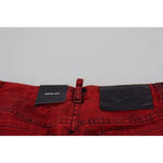 Dsquared² Red Low Waist Cotton Stretch Skinny Pants PAN74494-38