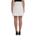 Dolce & Gabbana White Floral Brocade Embellished Mini Skirt SKI2003-42