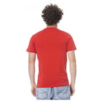 Cavalli Class Red Cotton Men T-Shirt CA-24384-M