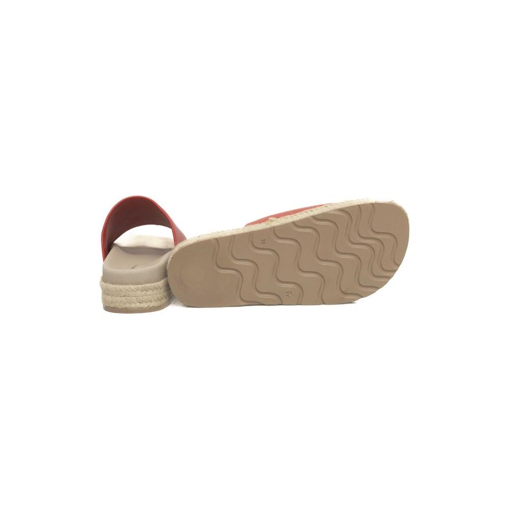 Cerruti 1881 Red Calfskin Women Sandal CE-24528-EU38/US8