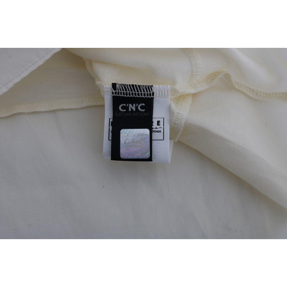 Costume National Beige Asymmetric Top Blouse