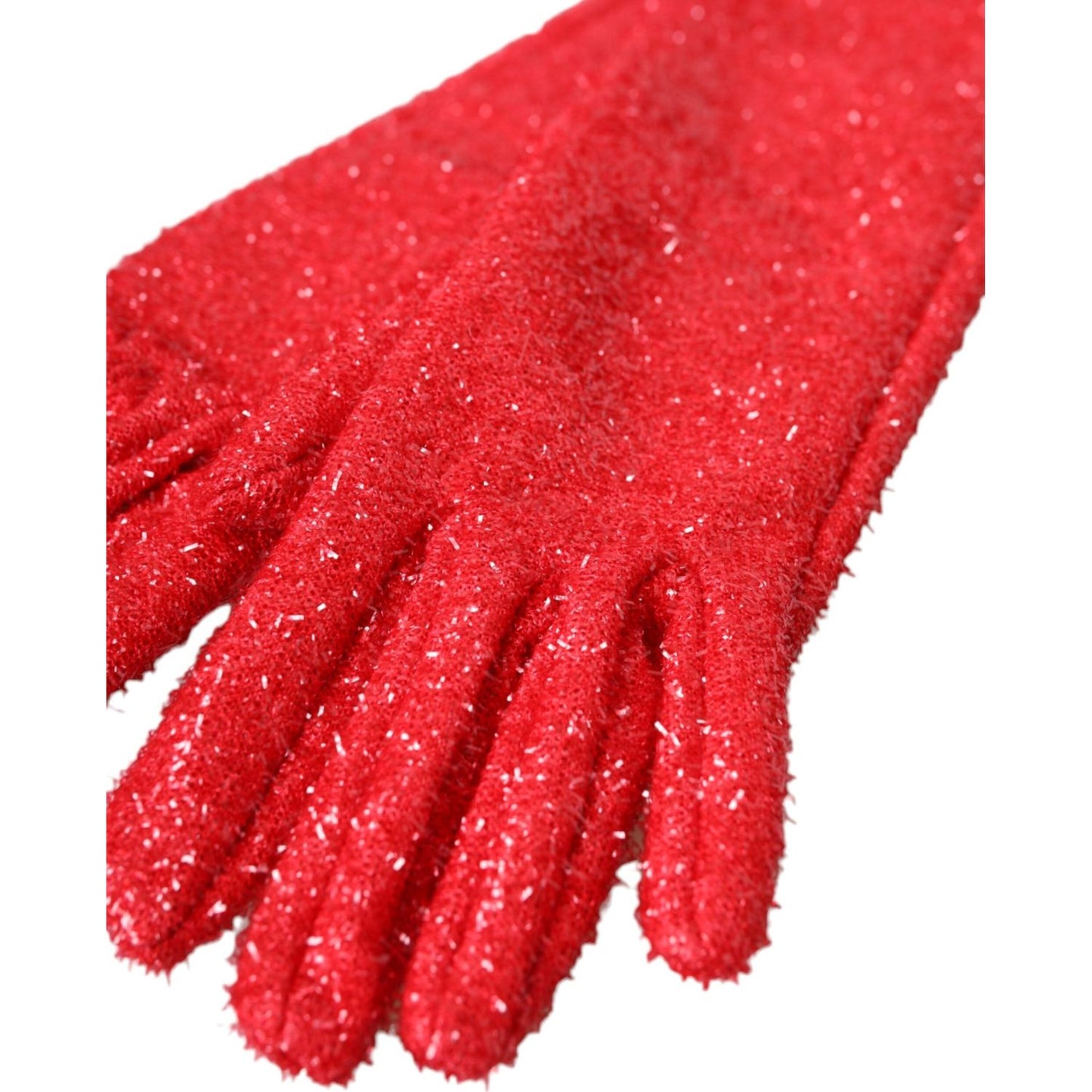 Dolce & Gabbana Red Lurex Fantasia Mid Arm Length Gloves LB30115-7.5