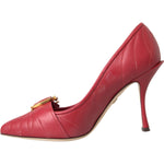 Dolce & Gabbana Red Devotion Leather Heels Pumps Shoes LA11023-36