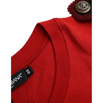 Dolce & Gabbana Red Cotton Graphic Print Crew Neck T-shirt TSH84523-44
