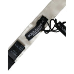 Dolce & Gabbana White Silk Slim Skinny Necktie Men Bow Tie FT3917