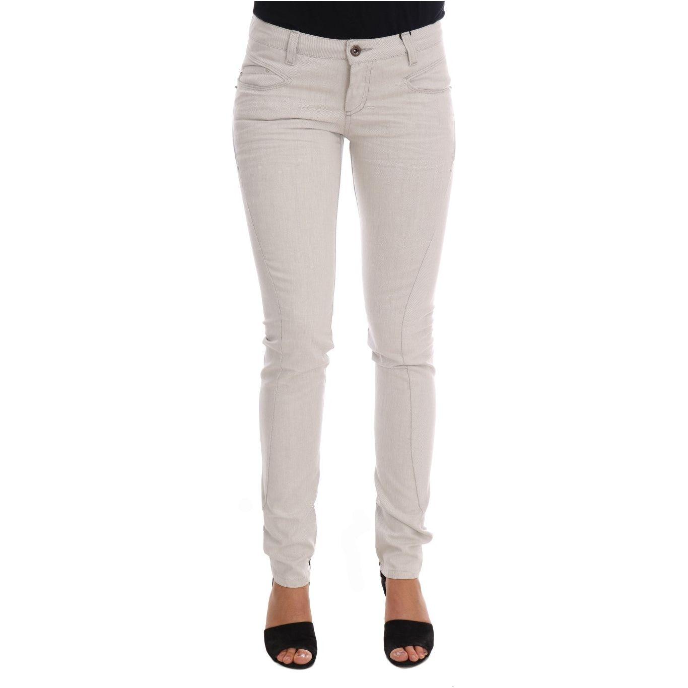 Costume National White Cotton Stretch Slim Jeans SIG30129-1