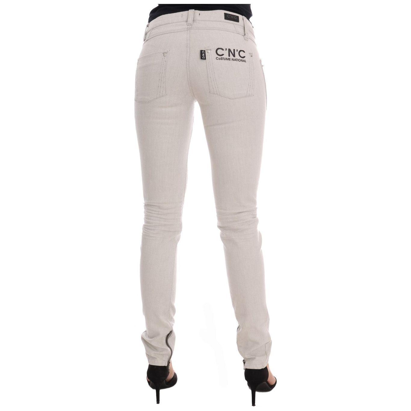 Costume National White Cotton Stretch Slim Jeans SIG30129-1