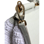 Dolce & Gabbana White Rafia Leather SICILY Crossbody Bag BAG4094