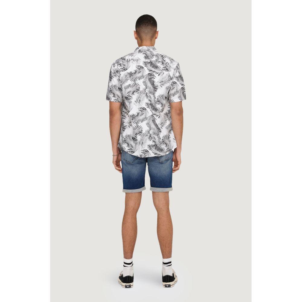 Only & Sons White Cotton Shortsleeve ON-10275600008-IT42 | XS