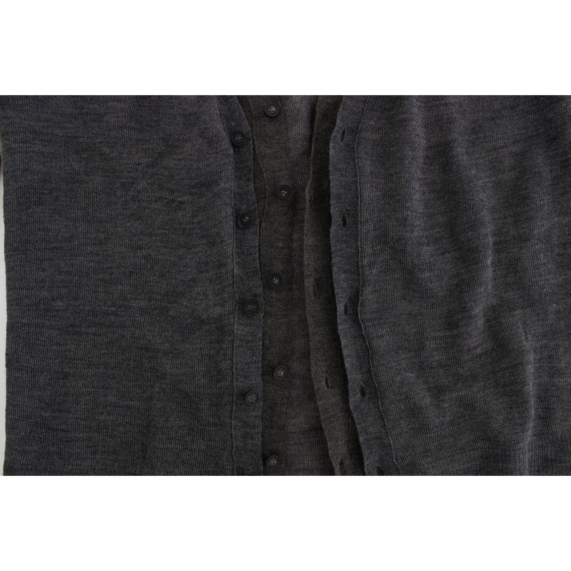 Costume National Gray Wool Button Cardigan Sweater Costume National