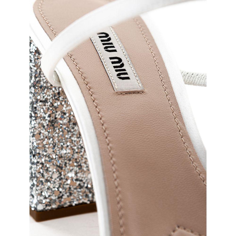 Miu Miu White Silk Sandal MIMI-5151666-EU39/US9