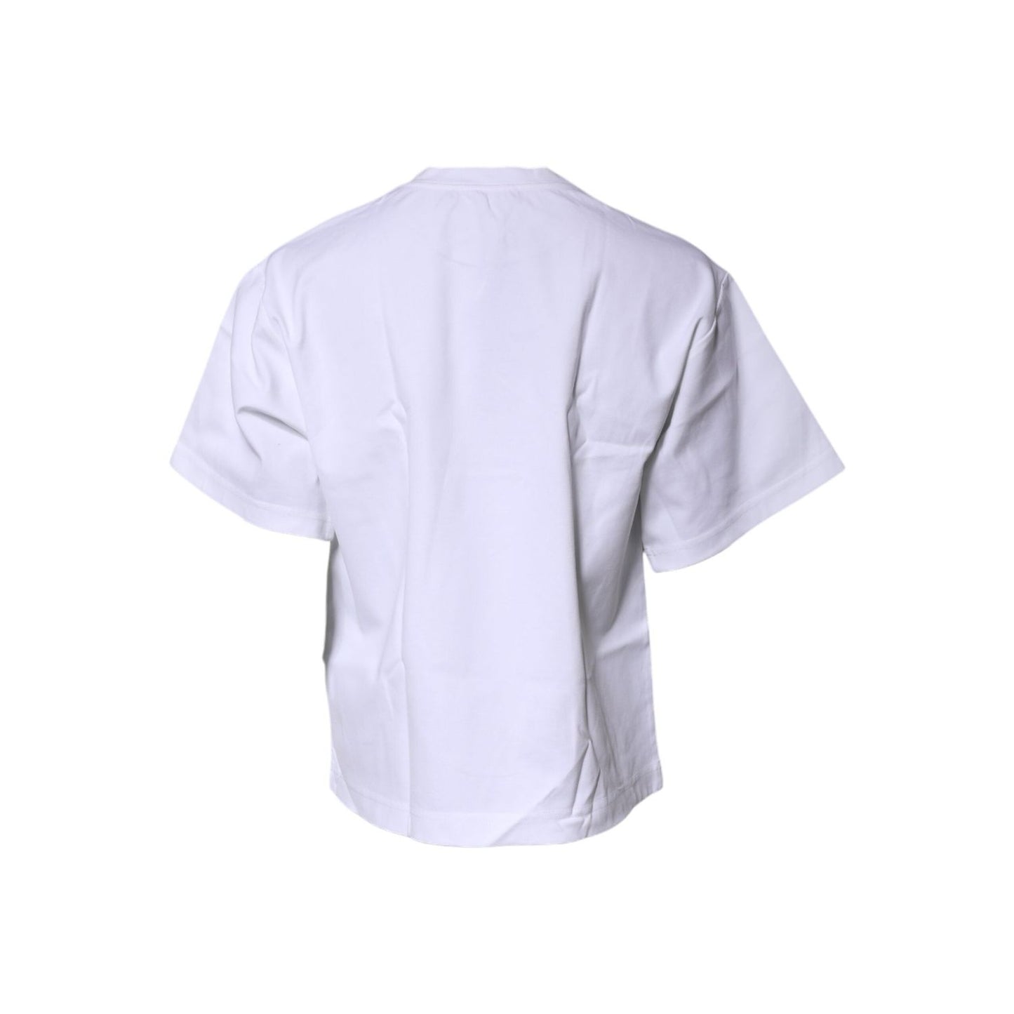 Dolce & Gabbana White Bellissima Cotton Crew Neck T-shirt TSH87183-36