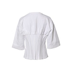 Dolce & Gabbana White Cotton Blend 3/4 Sleeves Blouse Top