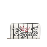 Dolce & Gabbana White Leather DG Crown Royals Continental Zip Around Wallet