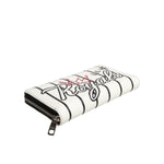 Dolce & Gabbana White Leather DG Crown Royals Continental Zip Around Wallet