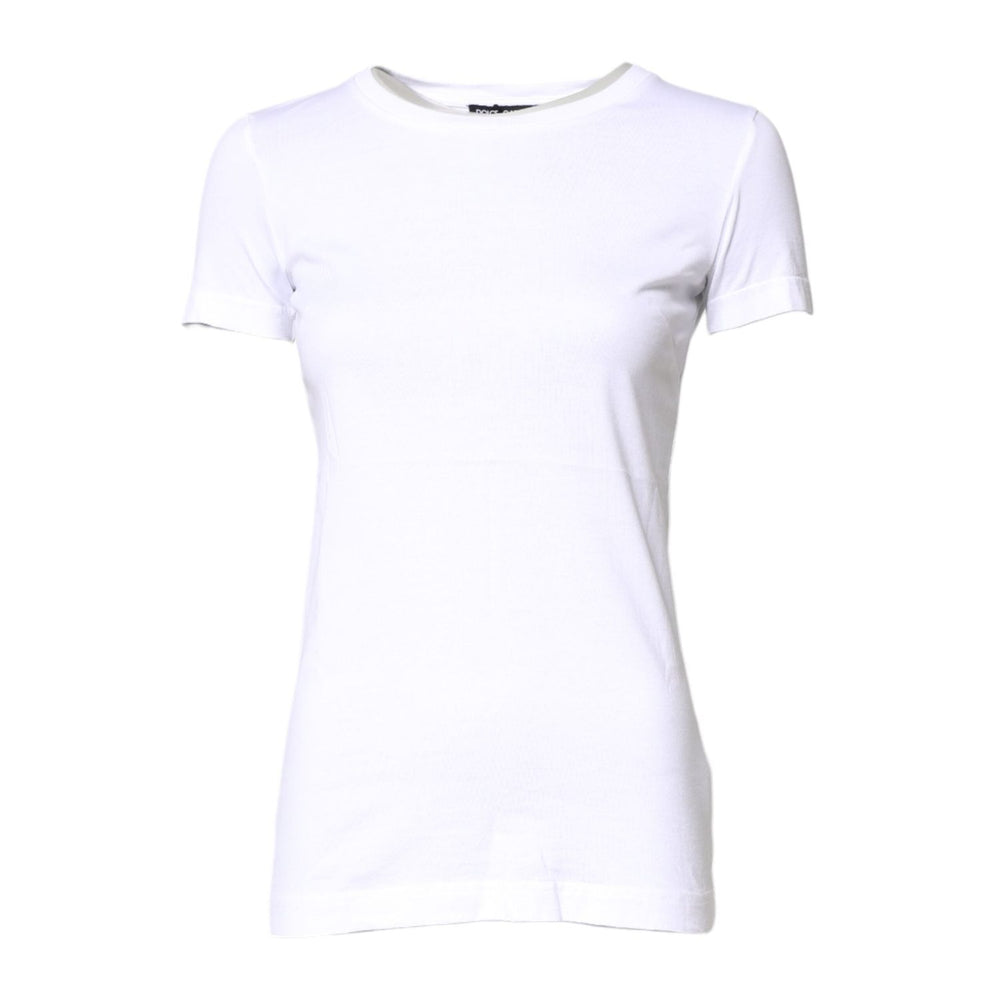 Dolce & Gabbana White Cotton Crew Neck Short Sleeves T-shirt TSH878599-36