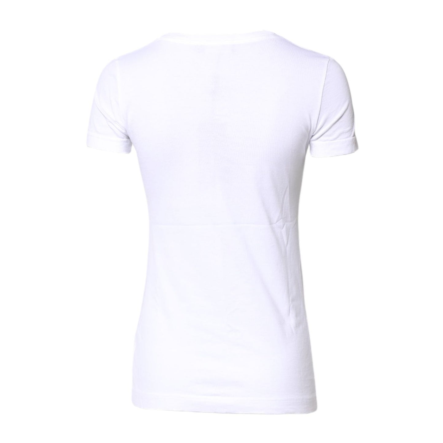 Dolce & Gabbana White Cotton Crew Neck Short Sleeves T-shirt TSH878599-36