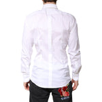 Dolce & Gabbana White Cotton GOLD Dress Formal Collared Shirt TSH86356-39