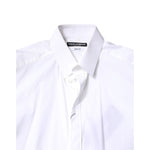 Dolce & Gabbana White Cotton GOLD Dress Formal Collared Shirt TSH86356-39