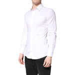 Dolce & Gabbana White Cotton GOLD Dress Formal Collared Shirt TSH86357-38