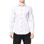 Dolce & Gabbana White Striped Cotton MARTINI Men Dress Shirt TSH87760-38