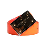 Dolce & Gabbana Orange Gold Tone Metal Logo Buckle Belt BEL9421-85