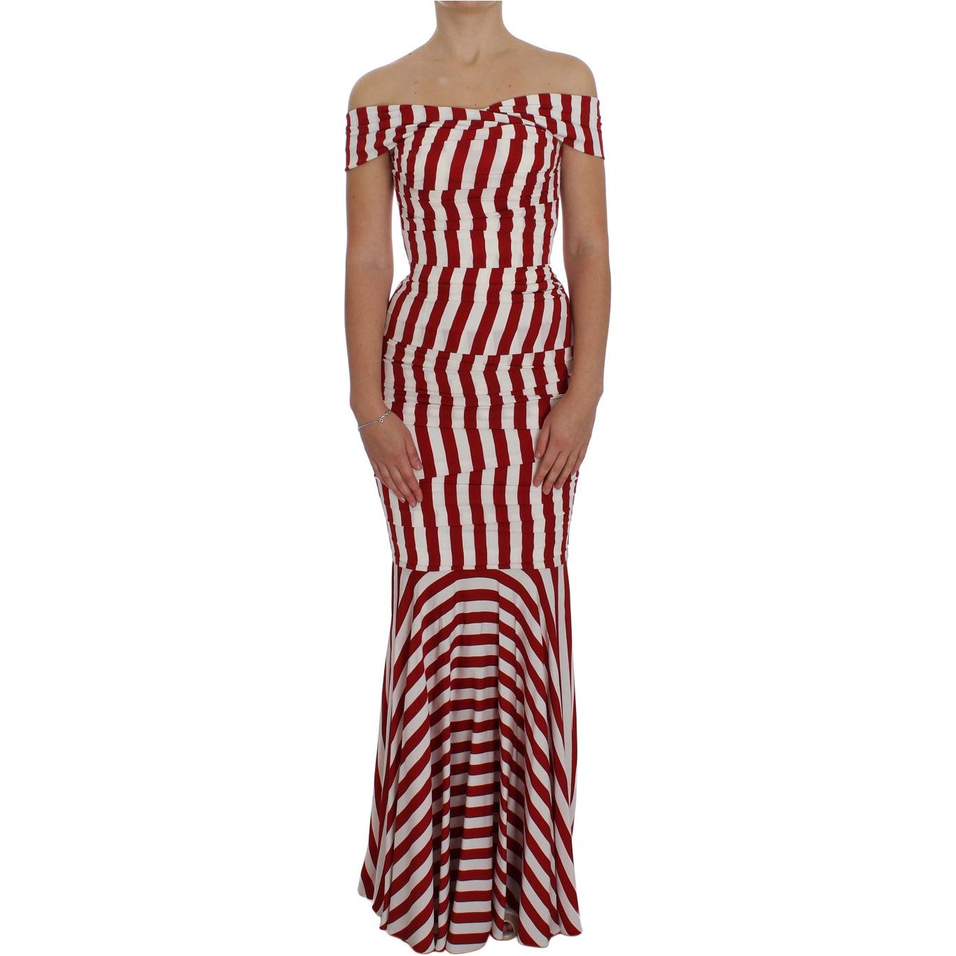 Dolce & Gabbana Red White Silk Stretch Dress NOC10086-3