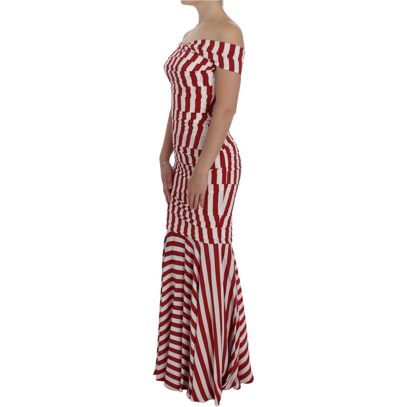 Dolce & Gabbana Red White Silk Stretch Dress NOC10086-3