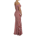 Dolce & Gabbana Red White Silk Stretch Dress NOC10086-3