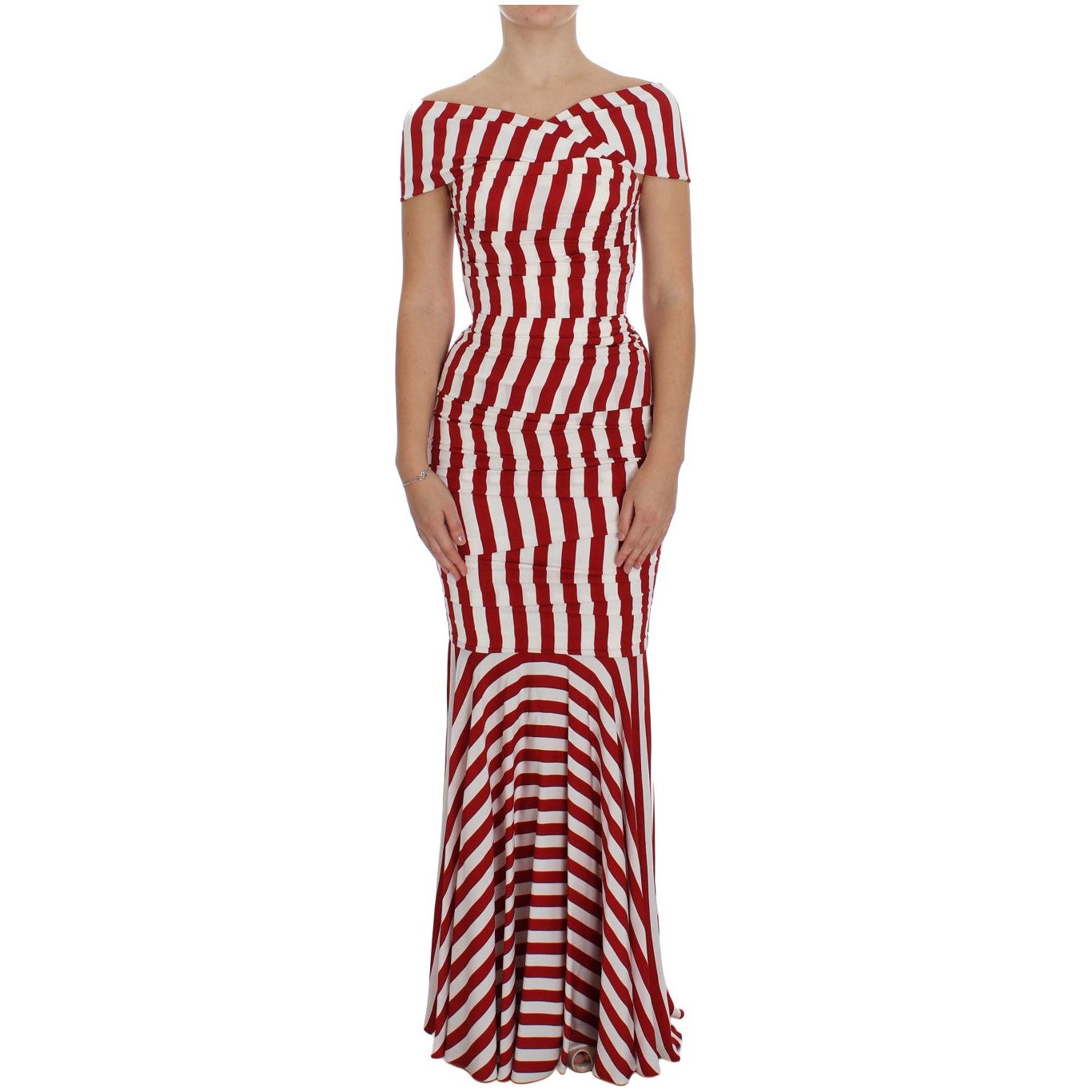 Dolce & Gabbana Red White Silk Stretch Dress NOC10086-3