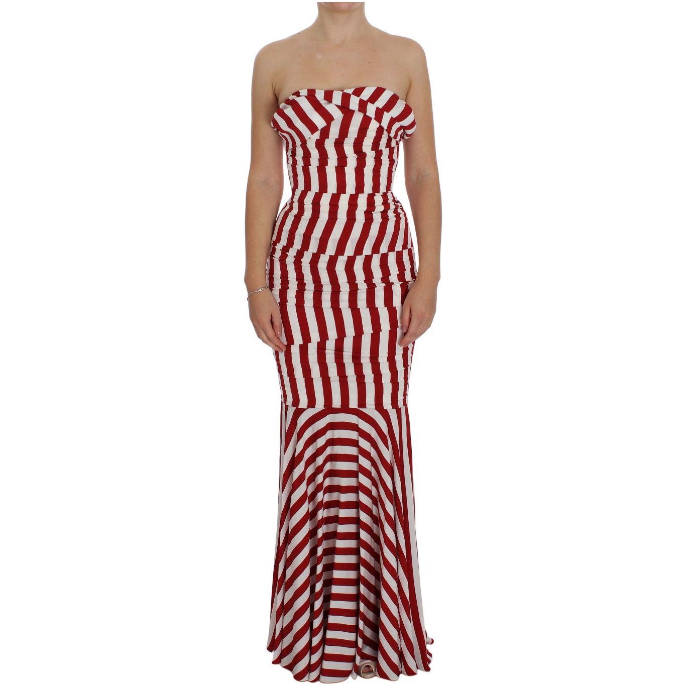 Dolce & Gabbana Red White Silk Stretch Dress NOC10086-3