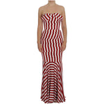 Dolce & Gabbana Red White Silk Stretch Dress NOC10086-3