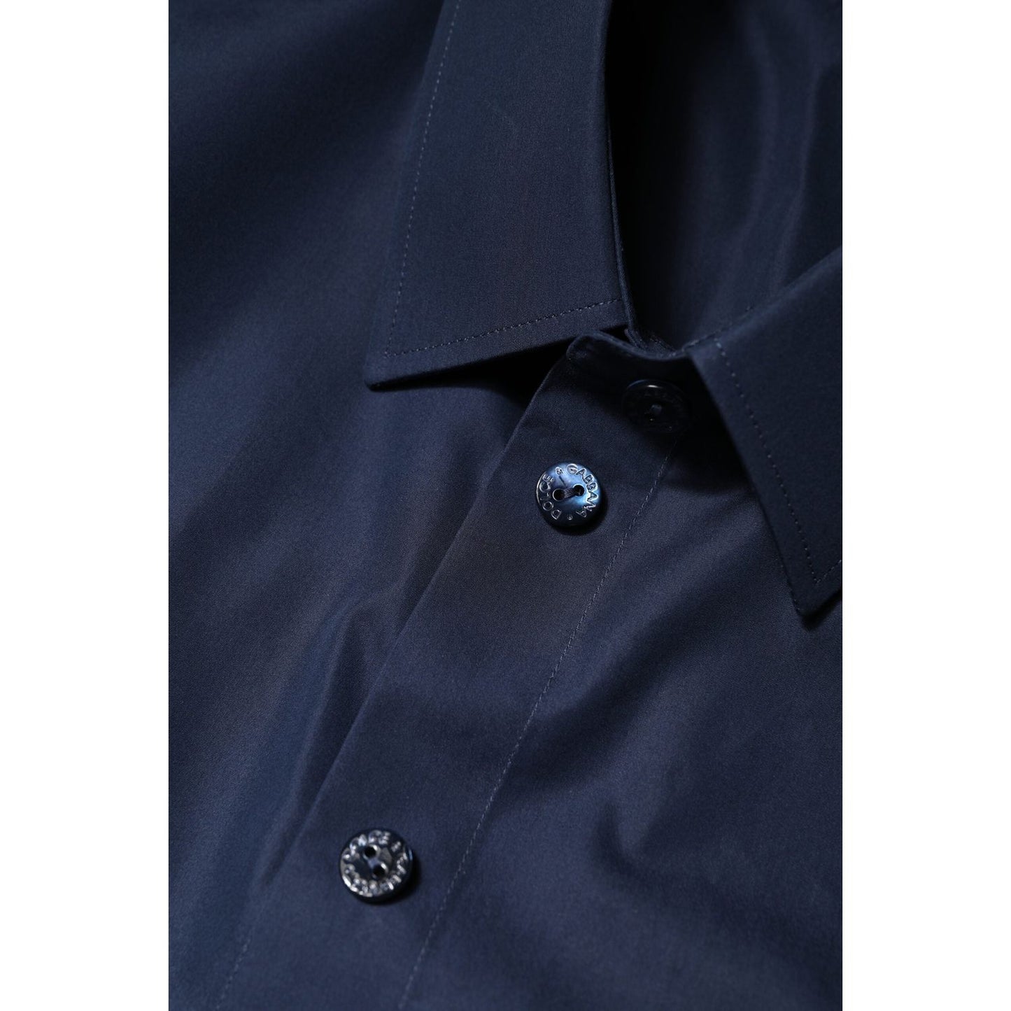 Dolce & Gabbana Blue Cotton Short Sleeves Button Down Top TSH878618-42