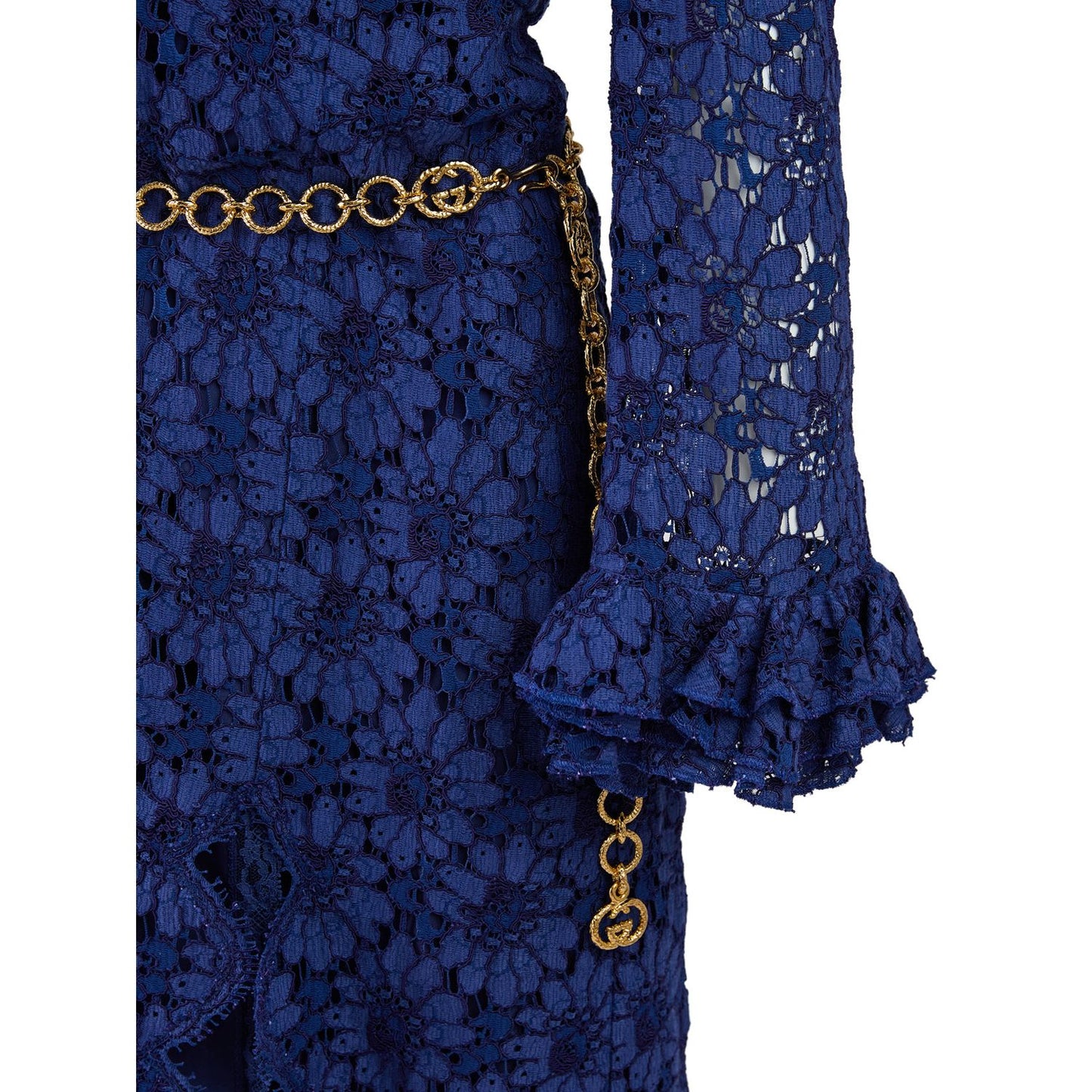 Gucci Blu Viscose and Cotton Mid Long Dress 685923ZJT764912_42