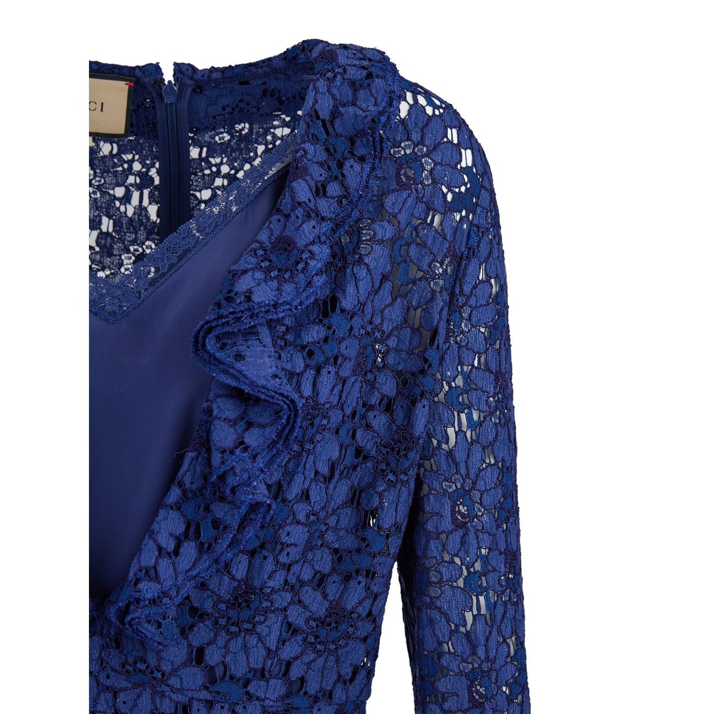 Gucci Blu Viscose and Cotton Mid Long Dress 685923ZJT764912_42
