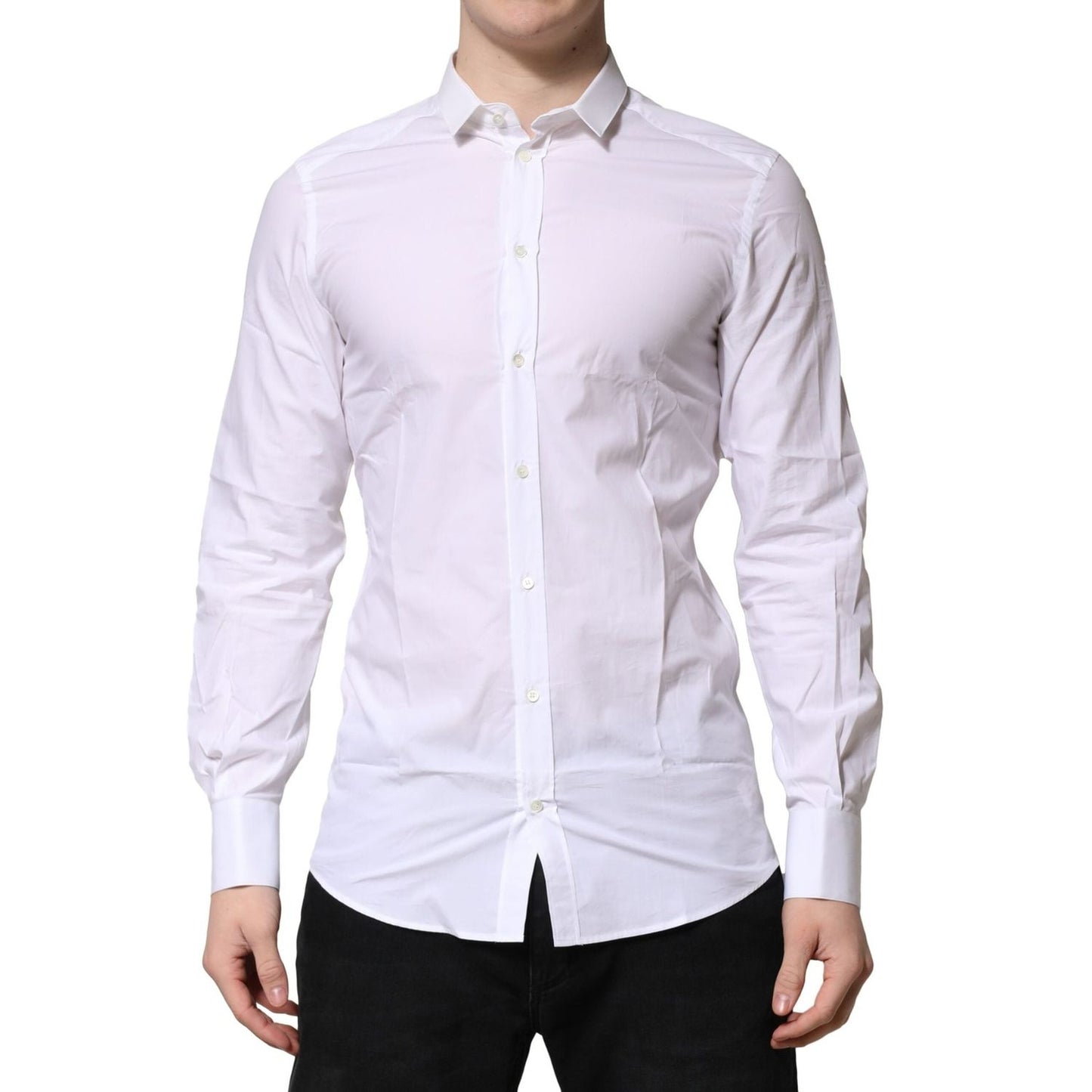Dolce & Gabbana White GOLD Long Sleeves Dress Formal Shirt TSH906705-40