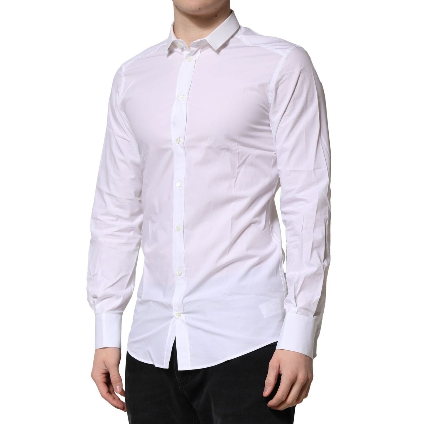 Dolce & Gabbana White GOLD Long Sleeves Dress Formal Shirt TSH906705-40