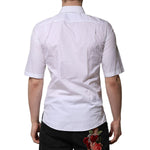 Dolce & Gabbana White Cotton Short Sleeves Dress Formal Shirt TSH906716-38