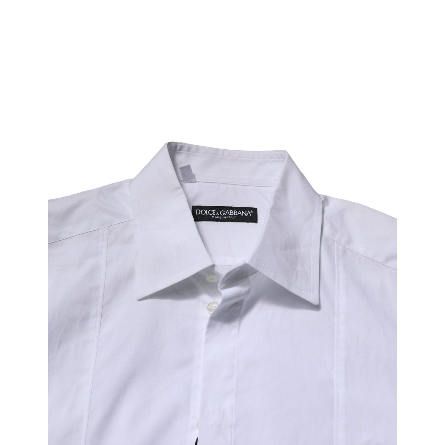 Dolce & Gabbana White Cotton Short Sleeves Dress Formal Shirt TSH906716-38