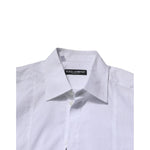 Dolce & Gabbana White Cotton Short Sleeves Dress Formal Shirt TSH906716-38