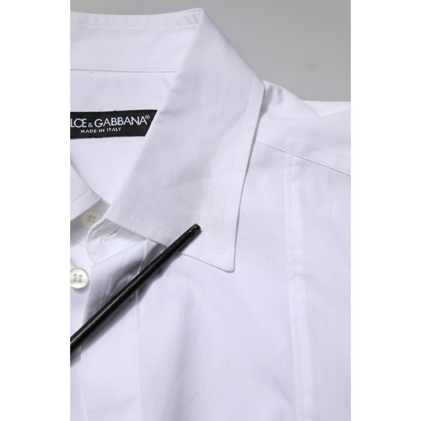 Dolce & Gabbana White Cotton Short Sleeves Dress Formal Shirt TSH906716-38