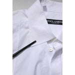 Dolce & Gabbana White Cotton Short Sleeves Dress Formal Shirt TSH906716-38