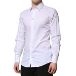 Dolce & Gabbana White Cotton GOLD Long Sleeves Formal Shirt TSH906811-39