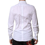 Dolce & Gabbana White Cotton GOLD Long Sleeves Formal Shirt TSH906811-39