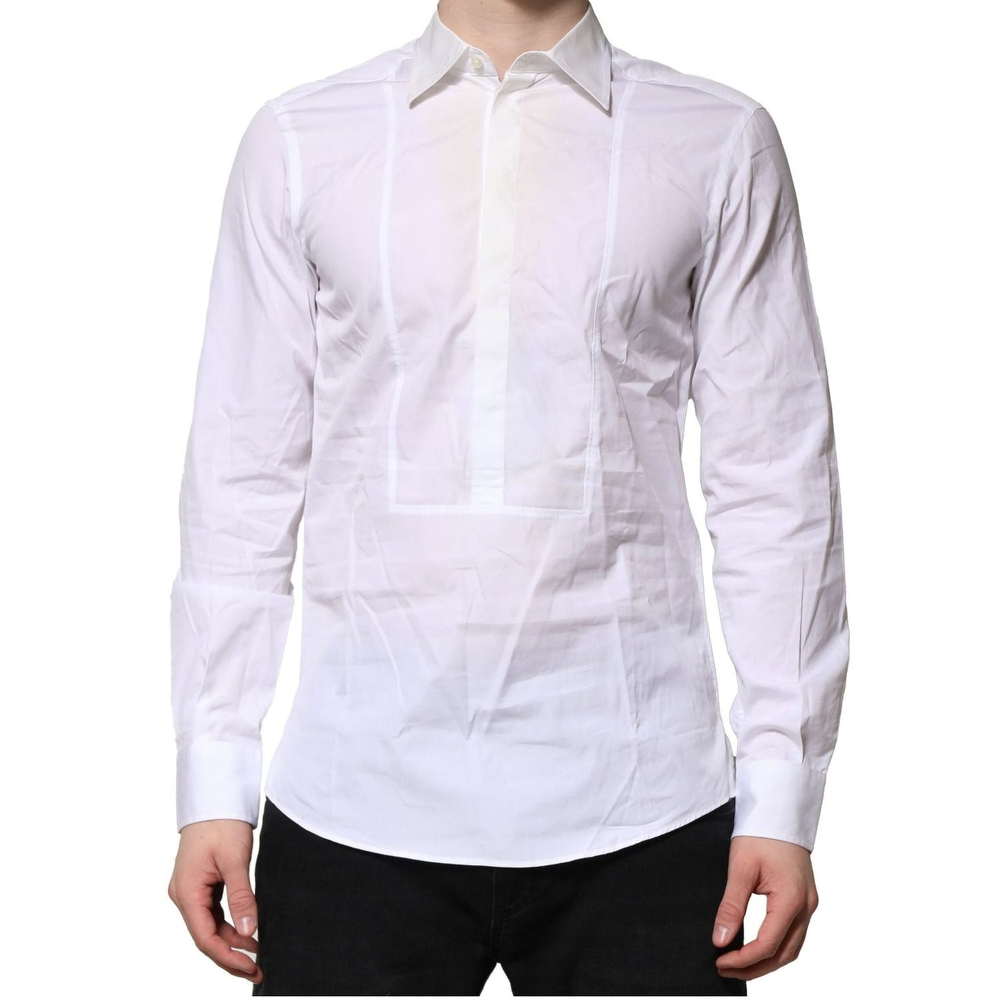 Dolce & Gabbana White Poplin Cotton Formal Men Dress Shirt TSH906828-39