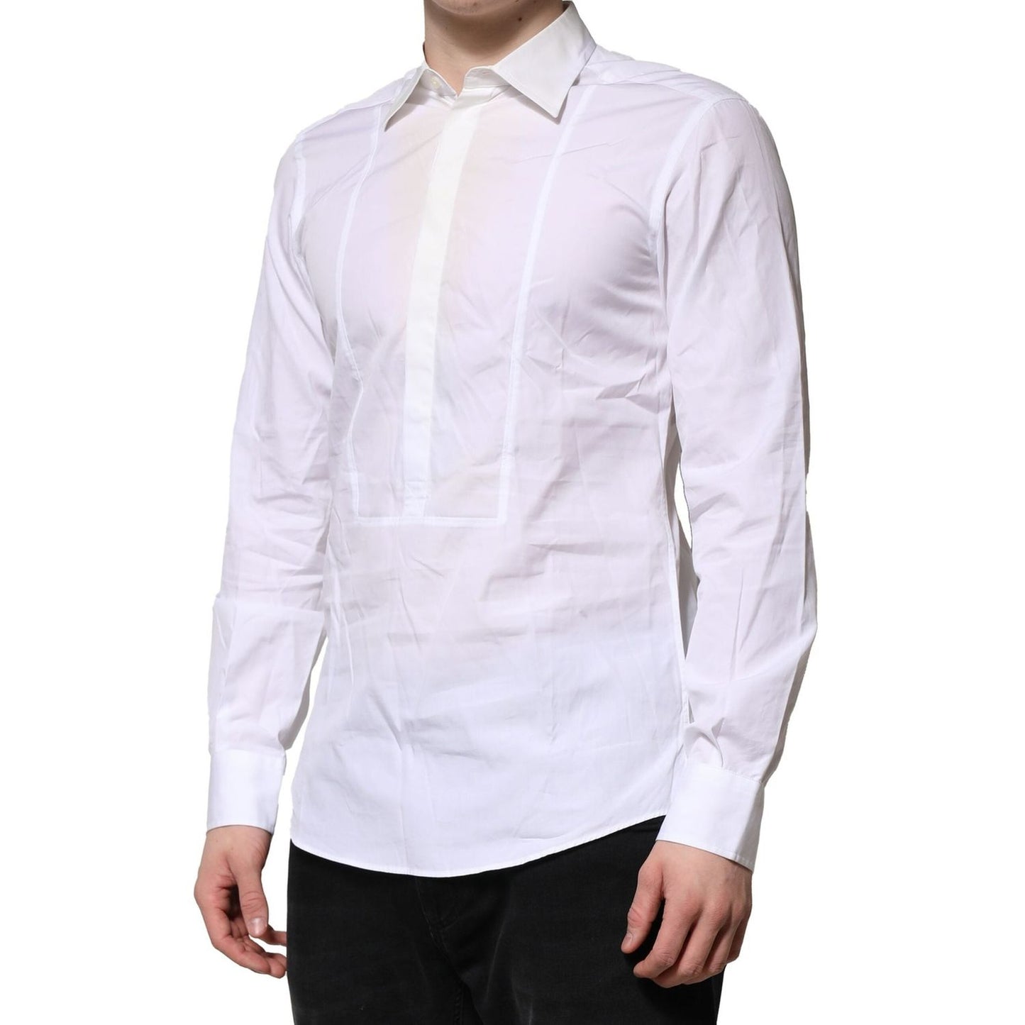 Dolce & Gabbana White Poplin Cotton Formal Men Dress Shirt TSH906828-39