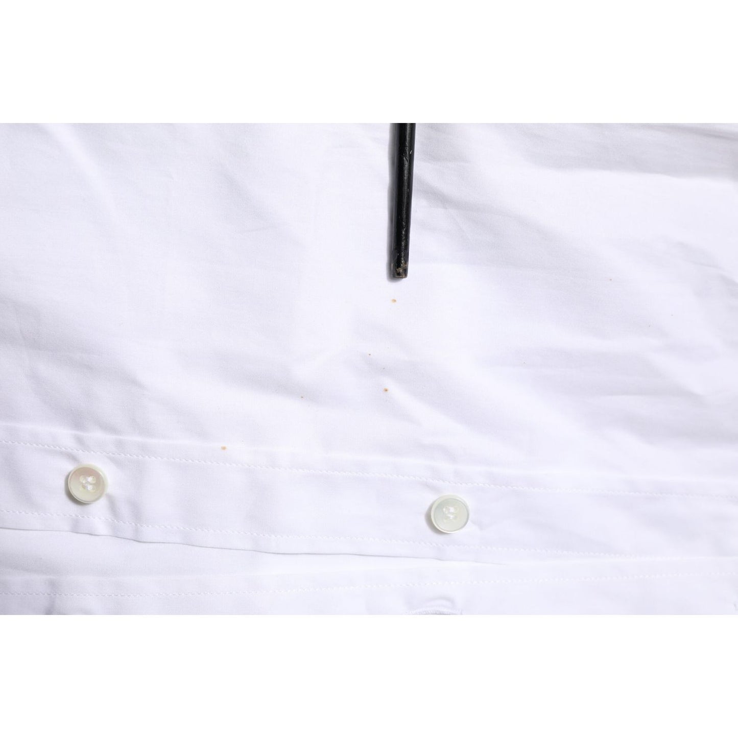 Dolce & Gabbana White Cotton GOLD Long Sleeves Formal Shirt TSH906845-37