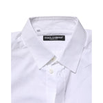 Dolce & Gabbana White Cotton Long Sleeves Dress Formal Shirt TSH906873-39